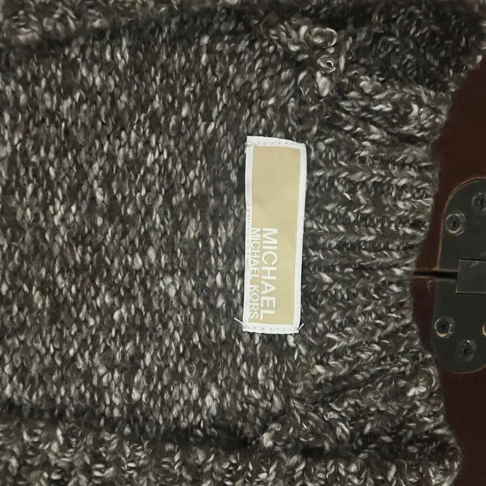 Michael Kors Women's Brown Tunic Sweater Size M Workwear Knit V Neck